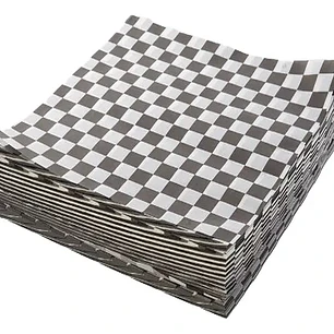 Papel Antigrasa Cuadrado de 20x20cm Blanco Negro 1000 Unid