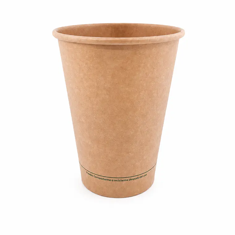 Vaso Kraft Compostable Wared Base 12 oz - 350 ml x 1000 Unid 1