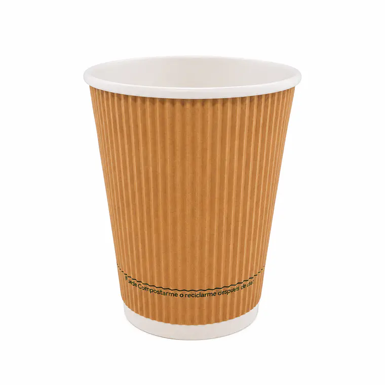 Vaso Ripple Compostable Wared Base 8 oz - 240 ml x 500 Unid 1