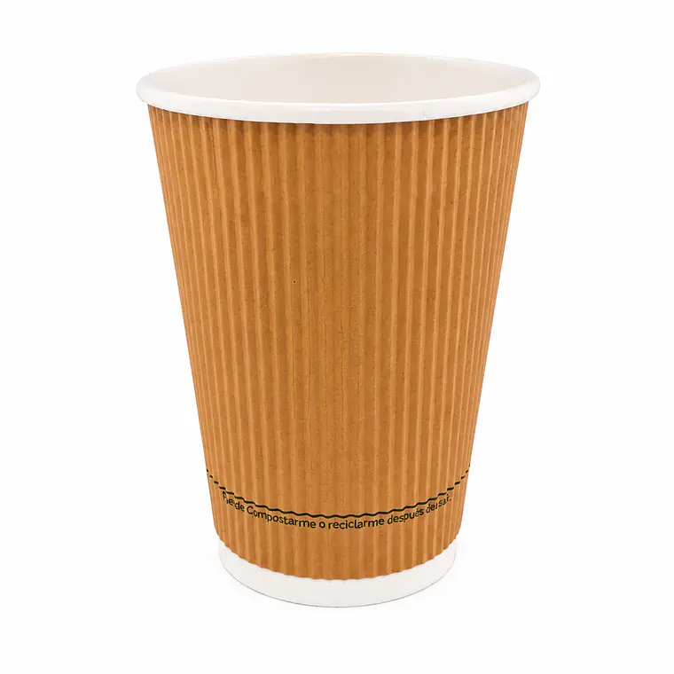 Vaso Ripple Compostable Wared Base 12 oz - 350 ml x 500 Unid 1