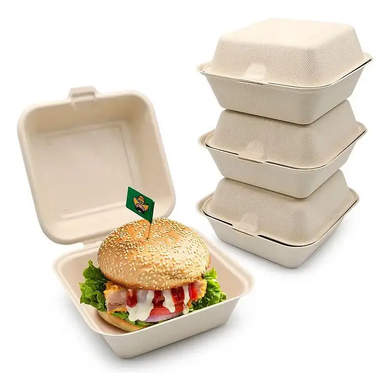 Porta Sandwich Grande Bagasse Biodegradable x 500 Unid 2