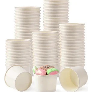 Pote Polipapel Blanco Vasos Para Helado 6 Oz / 180 Cc