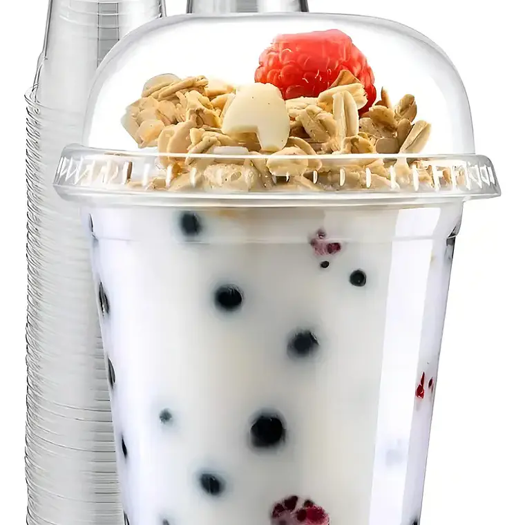 Vaso Plastico Pet 12 Oz Con Tapa Domo Con Hoyo 1