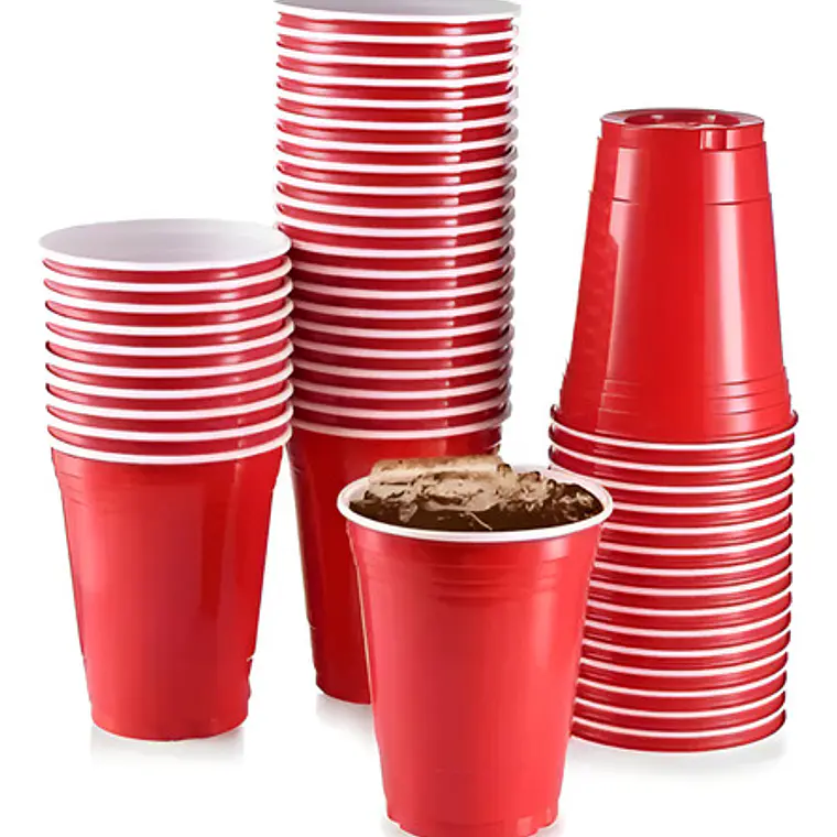 Vaso Pla Compostable Rojo Americano 16 Oz (500 Cc) 1