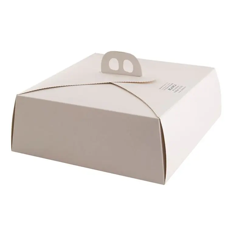 Caja Torta Blanca Grande Con Asa x 50 Unidades 35x35x10cm 1