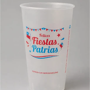 Vaso Reutilizable Resistente 16 Oz / 500 Ml Para Fiestas Patrias