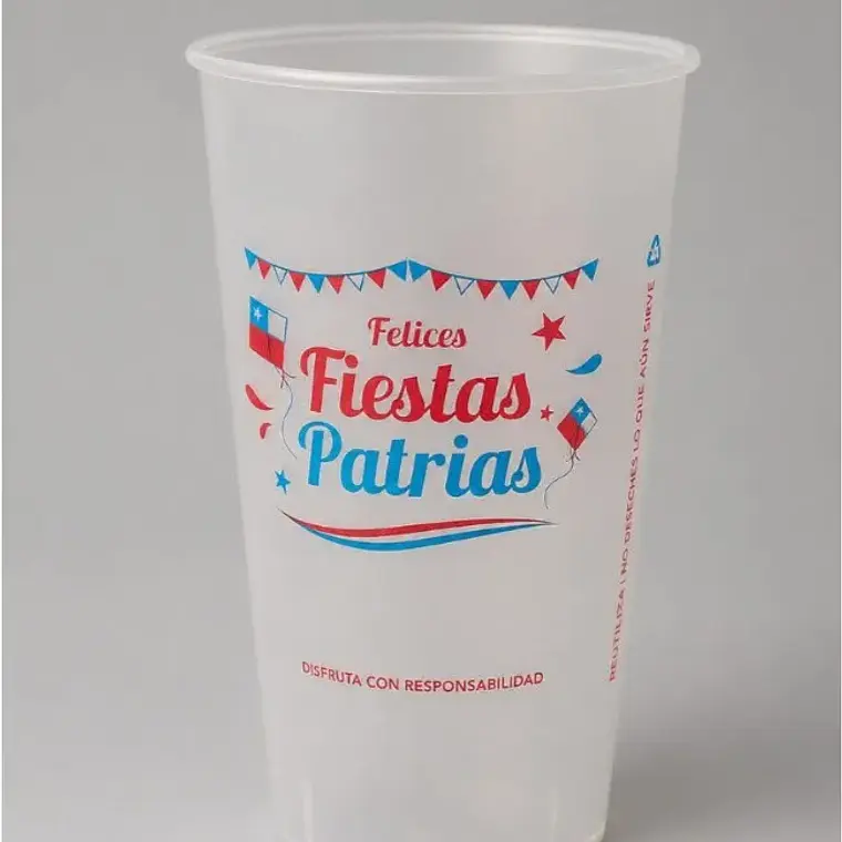 Vaso Reutilizable Resistente 16 Oz / 500 Ml Para Fiestas Patrias 1