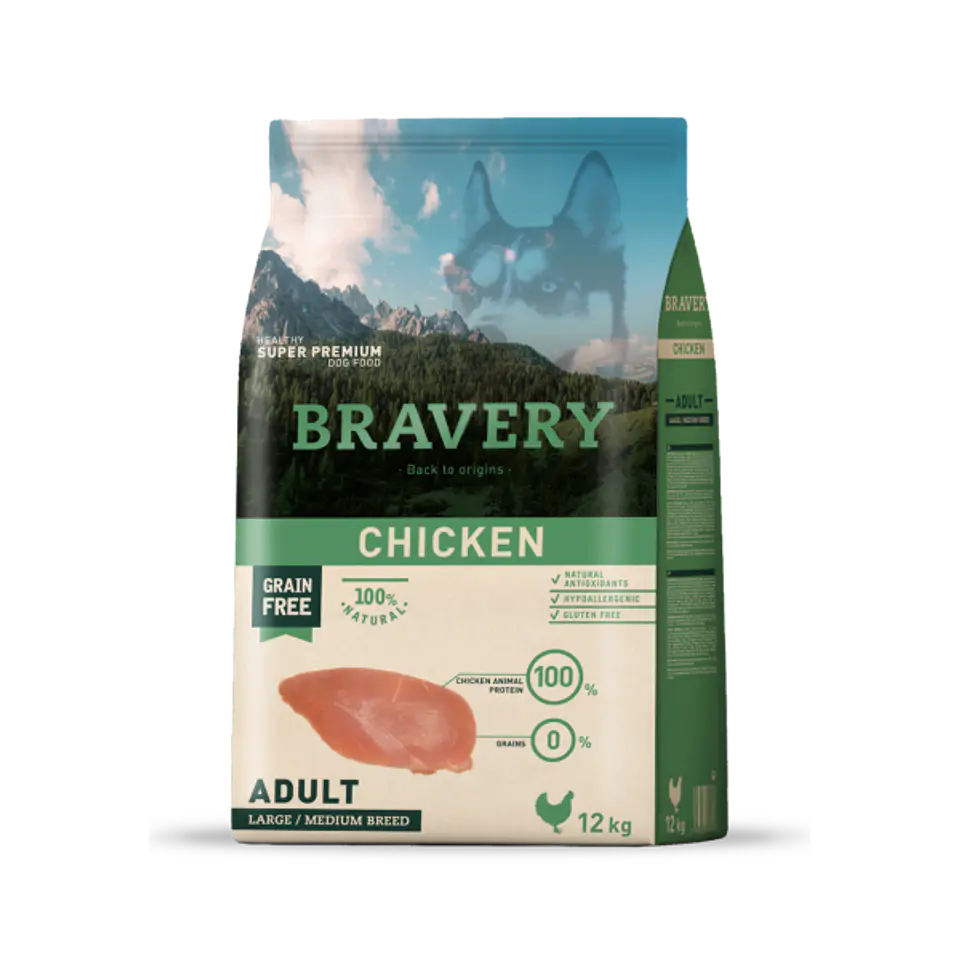 Bravery Chicken Adult alimento para perro 2