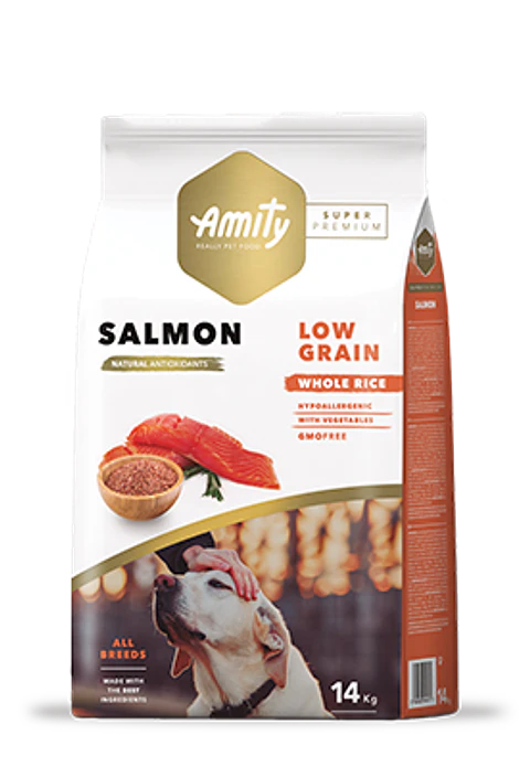 Amity Adulto Bajo en Granos Salmon 14kg