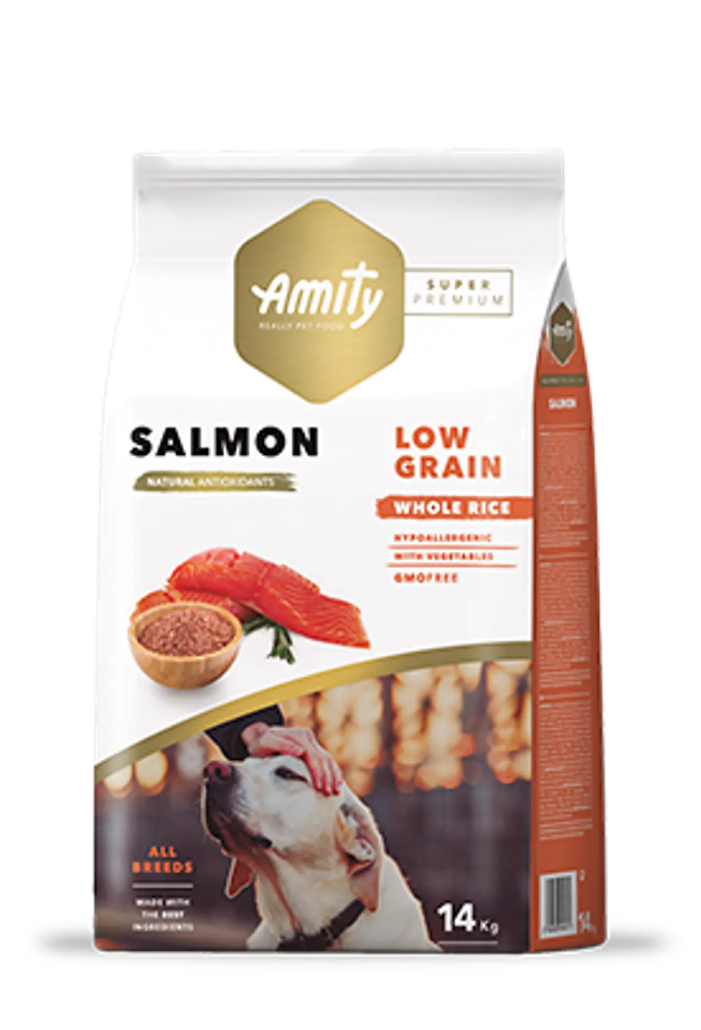Amity Adulto Bajo en Granos Salmon 14kg 1