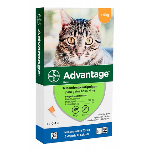 Advantage Antipulgas Para Gatos Hasta 4K 