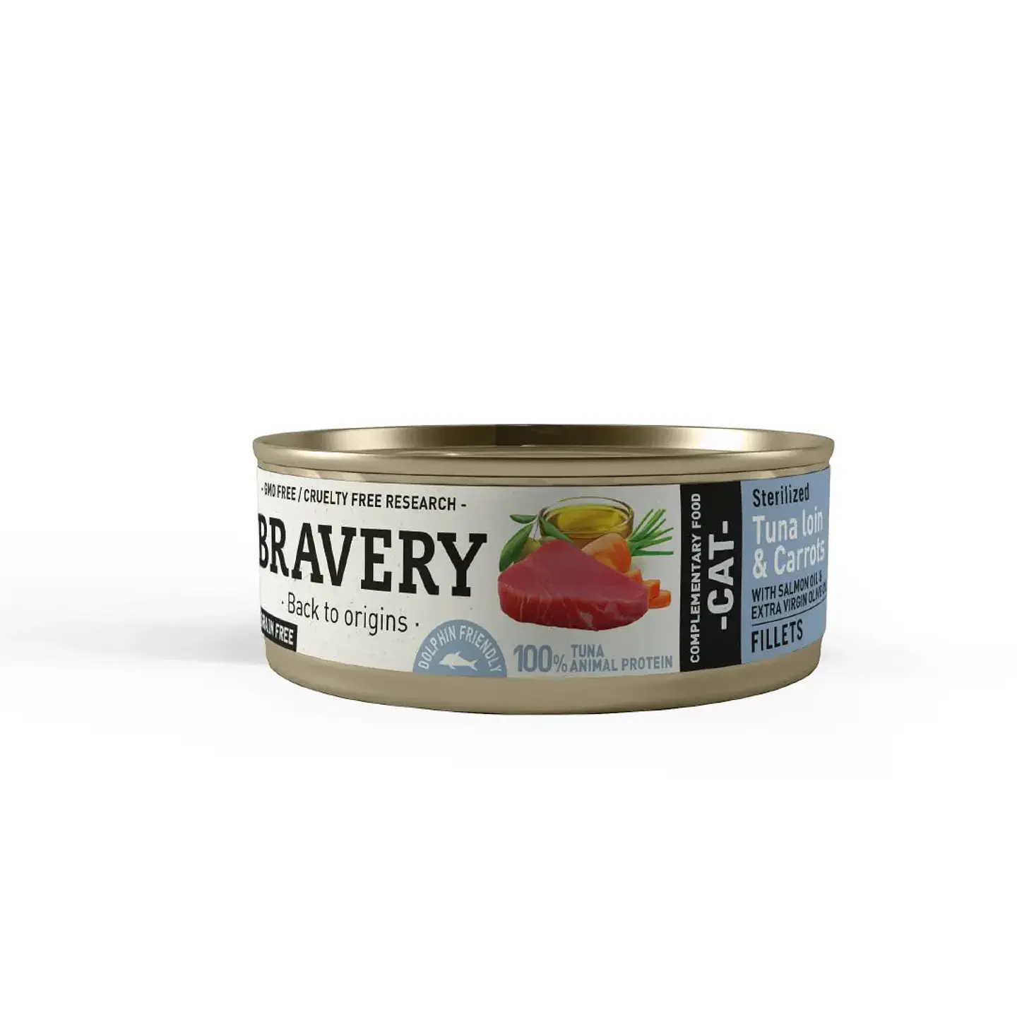 Bravery Alimento Húmedo Natural para Gato Adulto Esterilizado Receta Atún y Zanahorias 70 grs 1