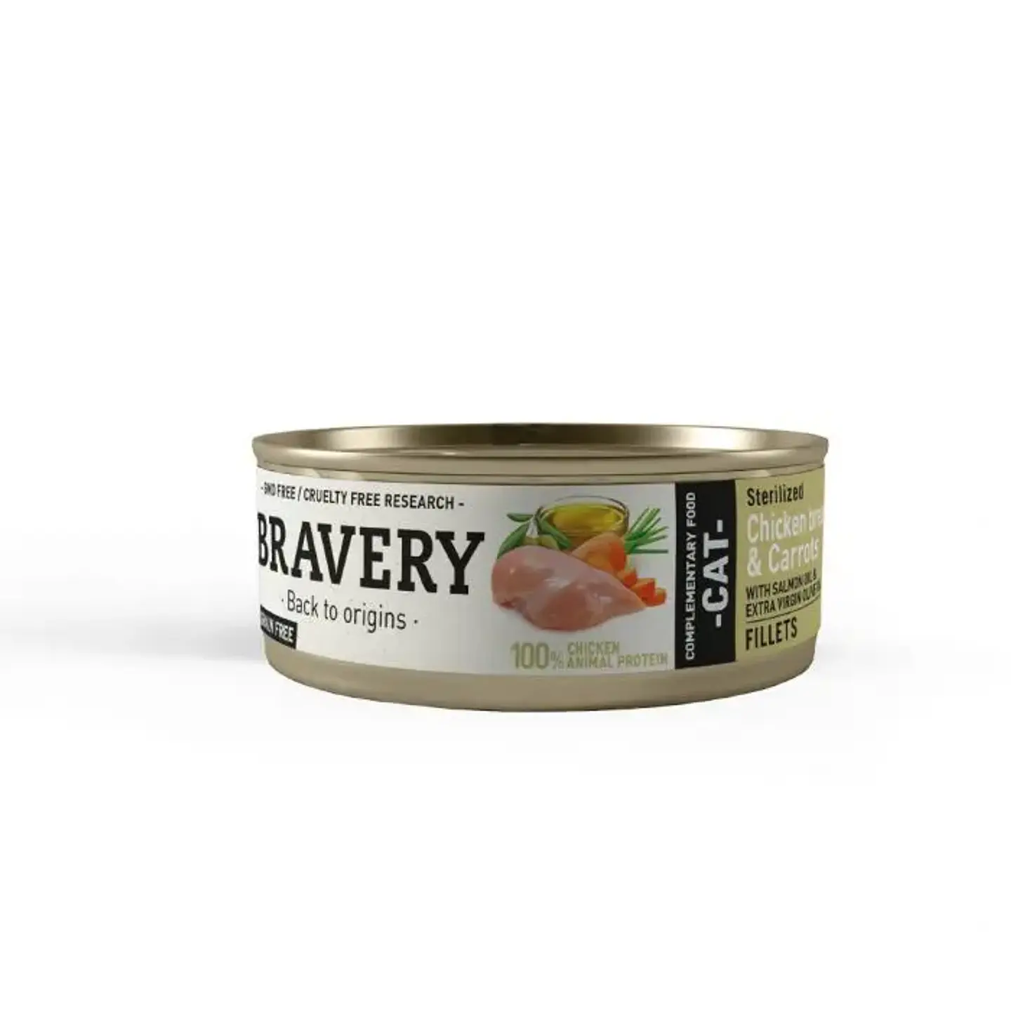 Bravery Alimento Húmedo Natural para Gato Adulto Esterilizado Receta Pechuga Pollo y Zanahoria 70 grs 1