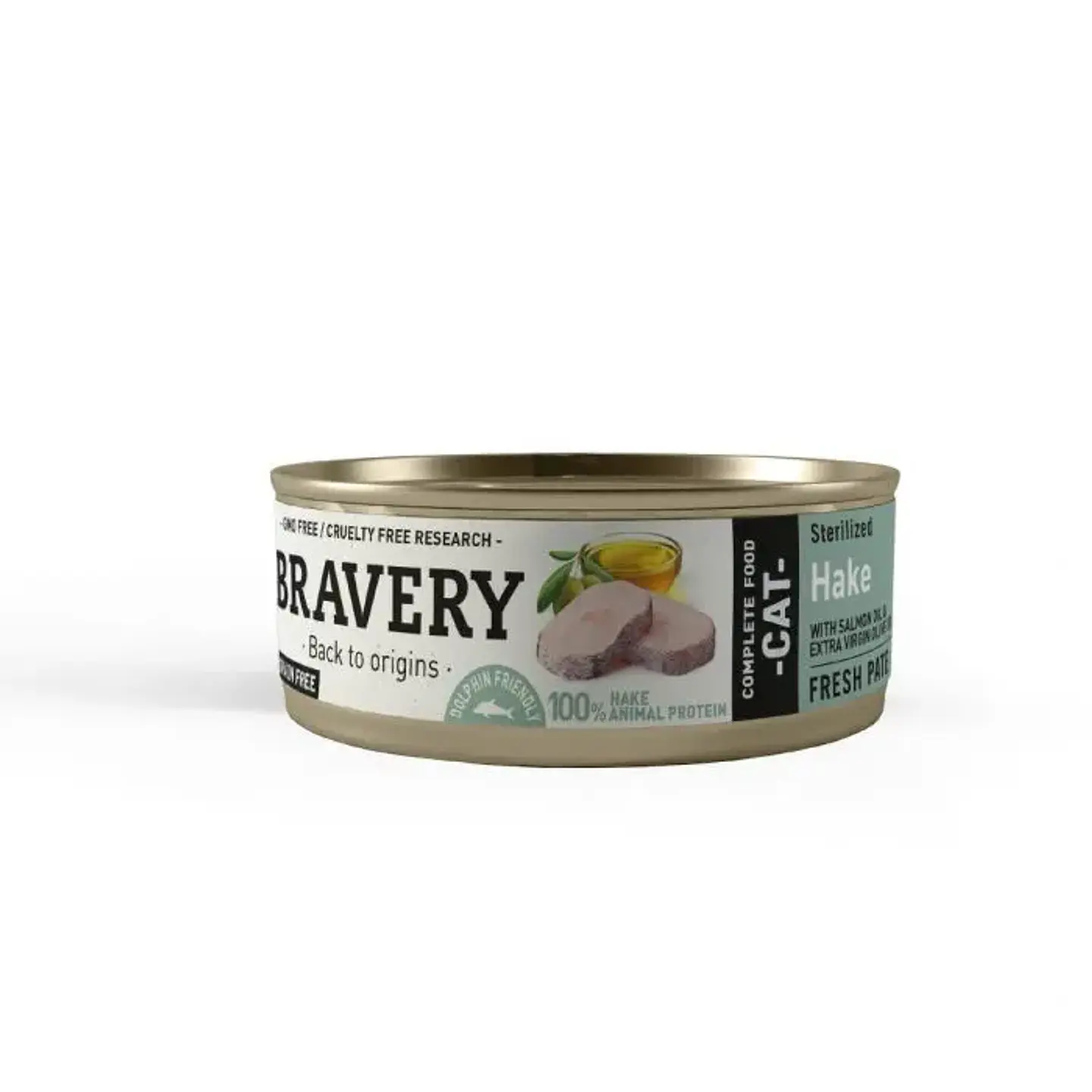 Bravery Alimento Húmedo Natural para Gato Adulto Esterilizado Receta Hake 70 grs 1
