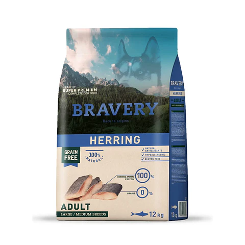 Bravery Herring Adult Alimento para perro Mediano a Grande