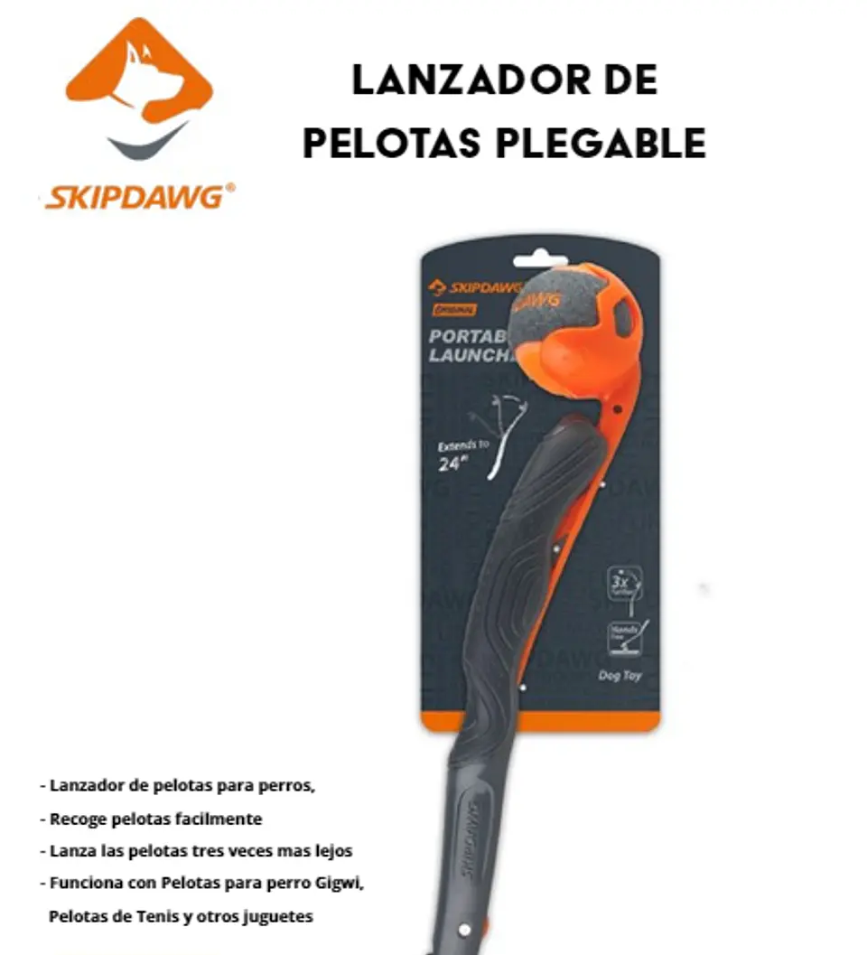 Lanzador + 1 Pelota de Tenis Skipdawg  1
