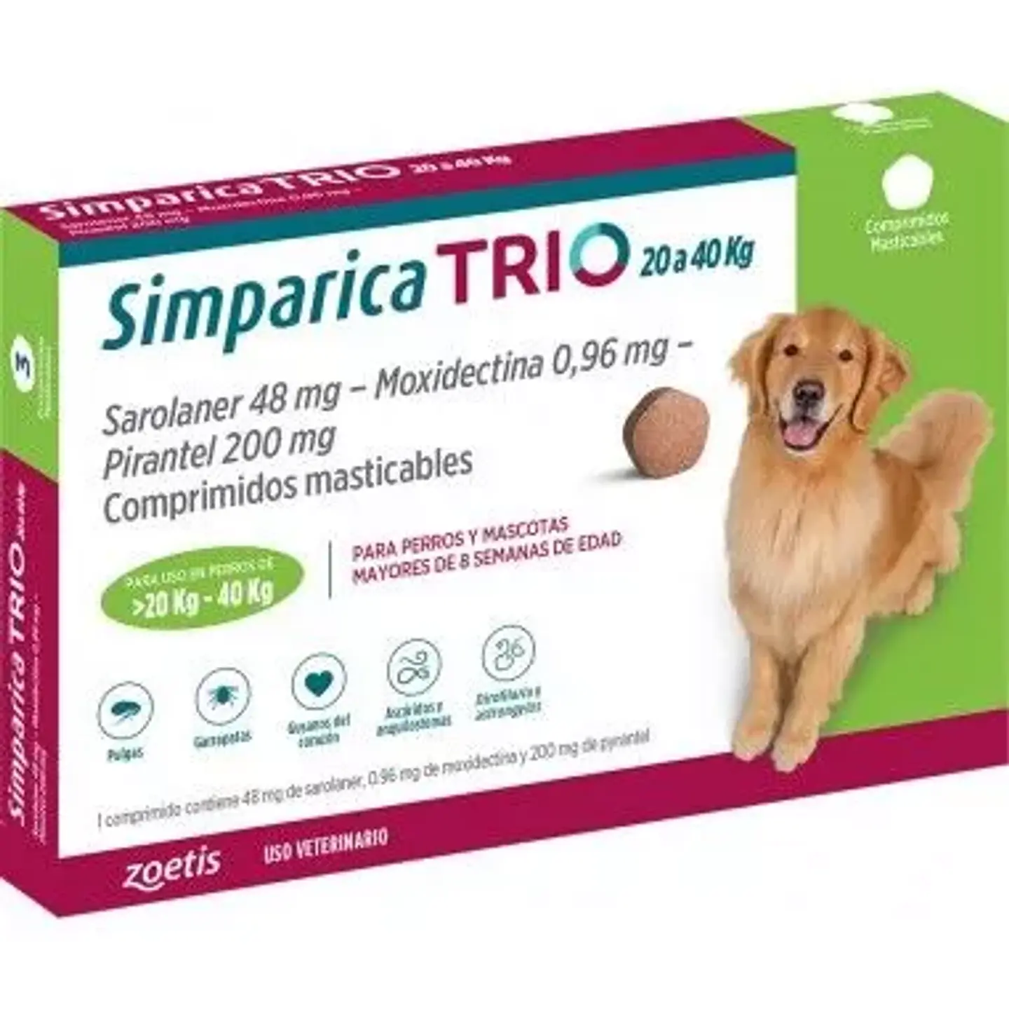 Simparica Trio 20 a 40 Kg 1 Comprimido  1