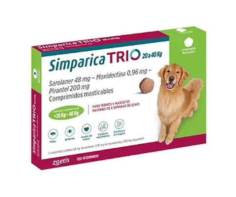 Simparica Trio de 20 a 40 kg 3 Comprimidos 