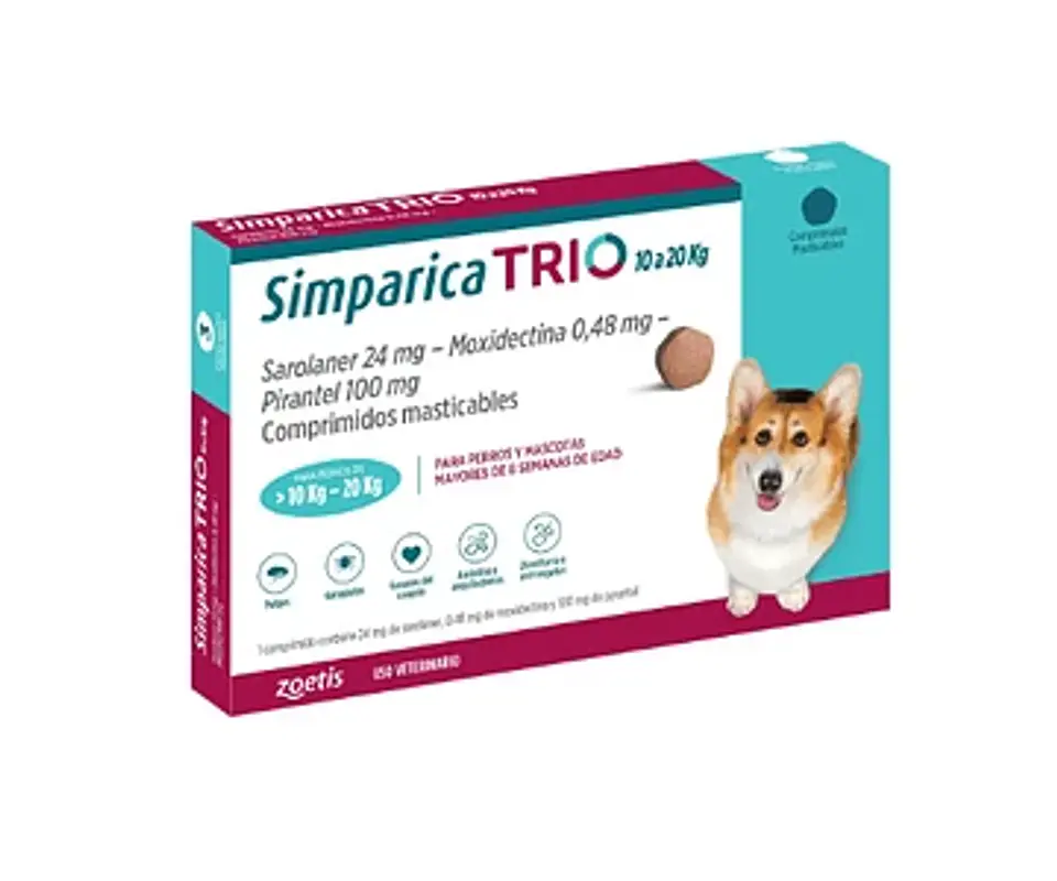 Simparica Trio de 10 a 20 kg 3 Comprimidos  1