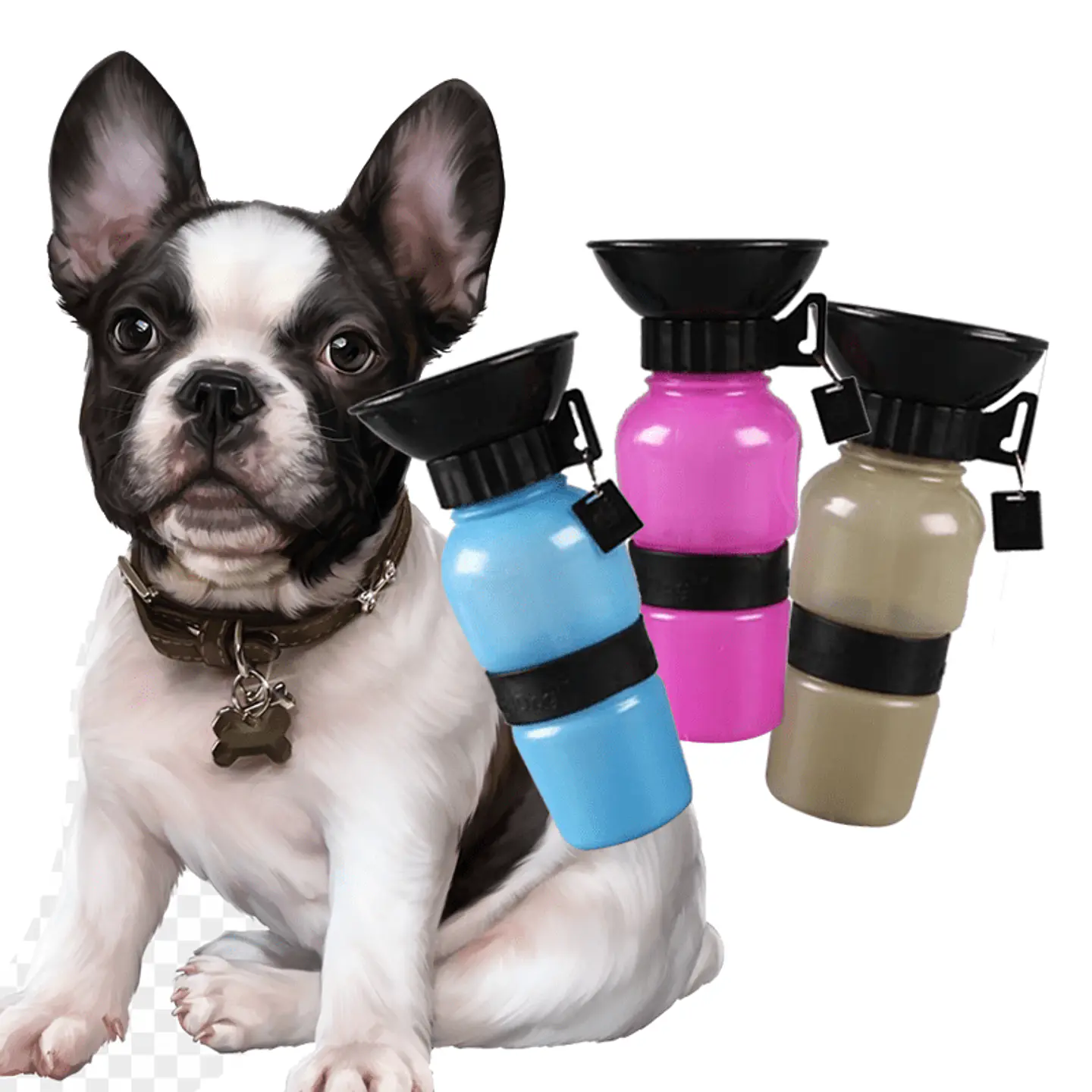 MP BEBEDERO PERRO PARA PASEOS 500 ml - Gris 2