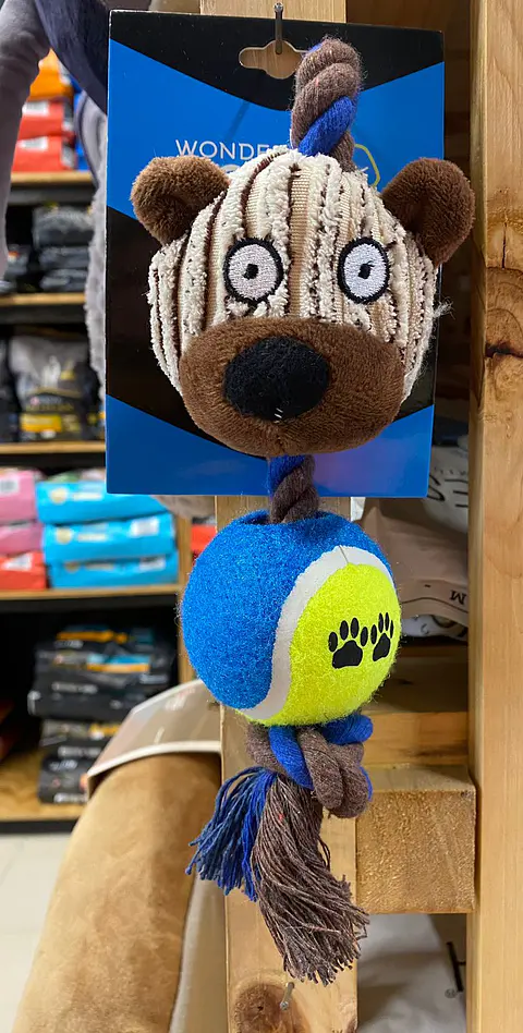 juguete con pelota Mono, oso o vaca 