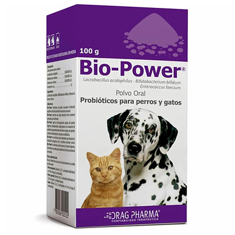 Bio Power Probioticos Para Perros y Gatos 100grs 