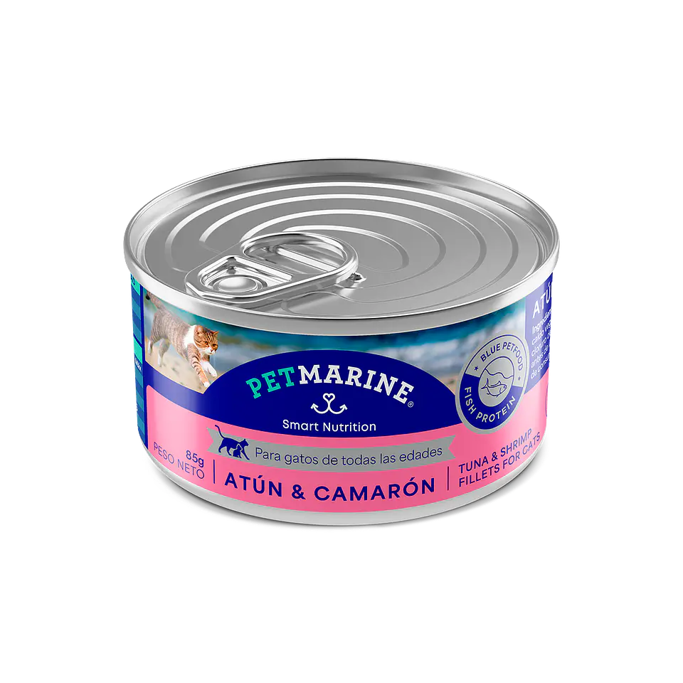 Pet Marine Humedo Gato Atun Camaron 85g  1