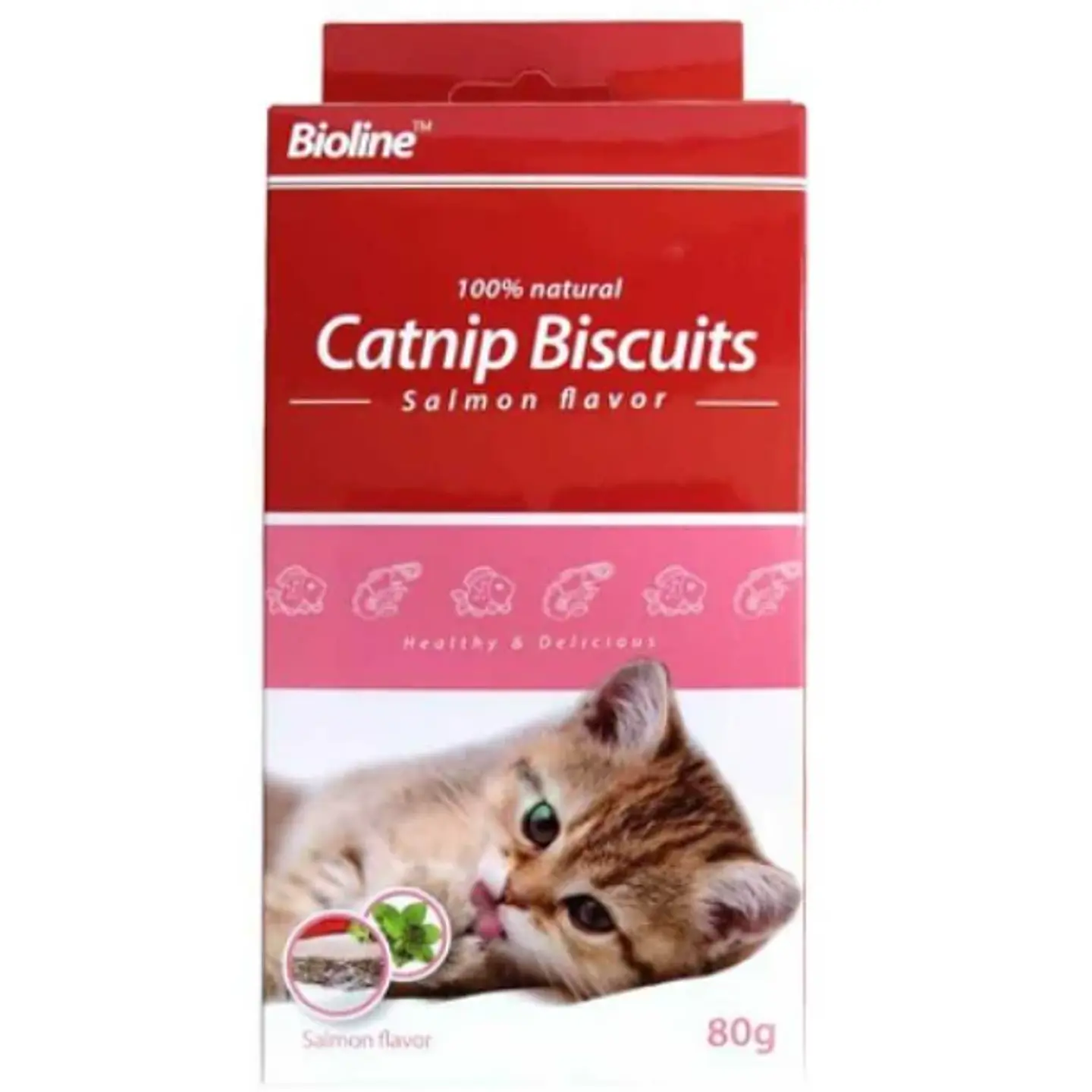Galletas CatNip Biscuits Salmon Bioline 80Grs  1