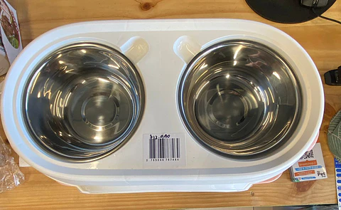 Plato Doble con Pedestal Rosado 