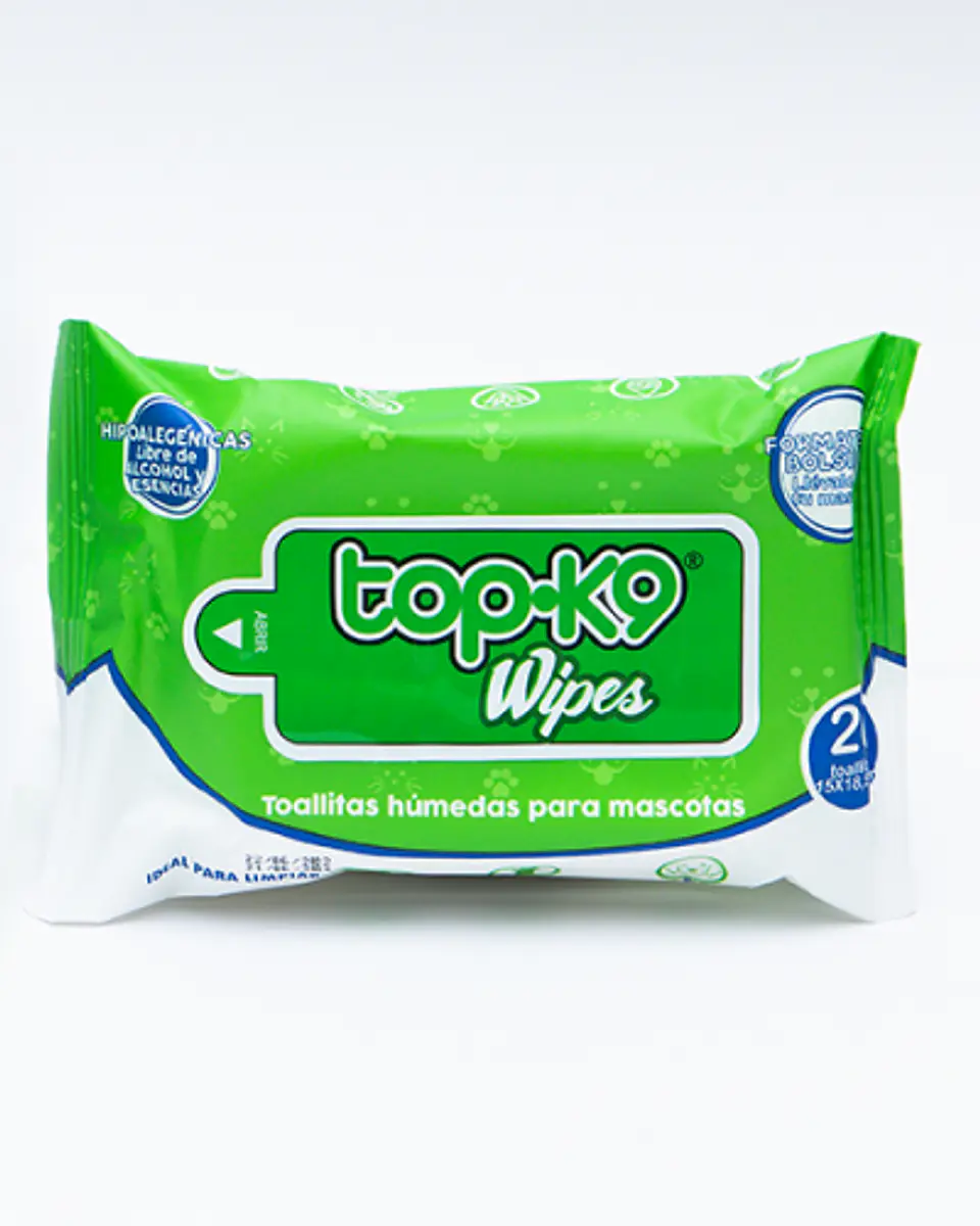 Toalitas Humedas TopK9 60 unidades 1