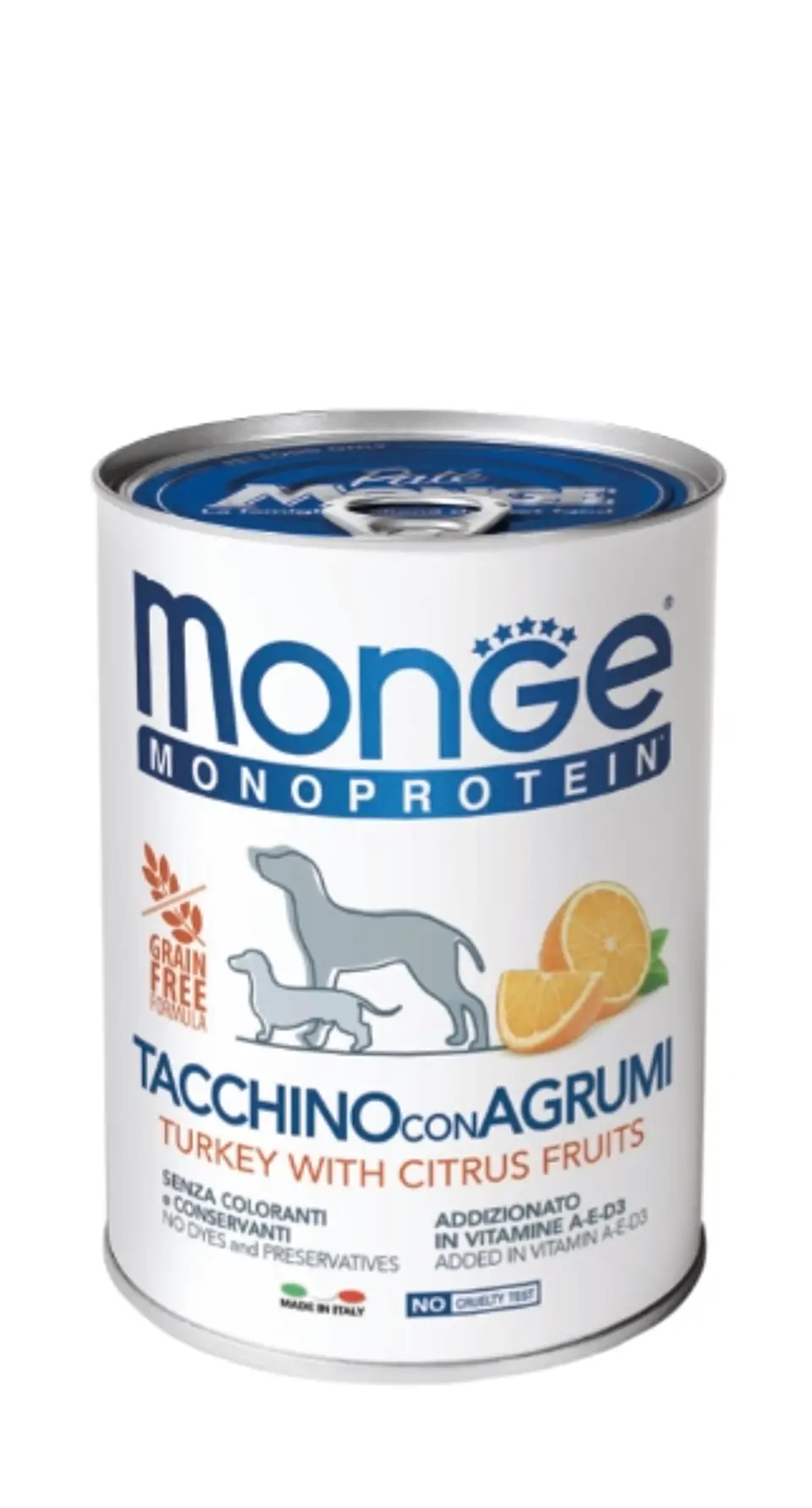 Monge Humedo Pavo Frutas Citricas Perro 400 GRS  1