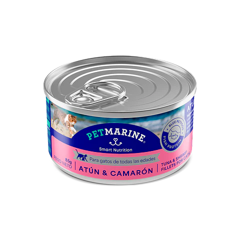 Pet Marine Humedo Gato Atun Camaron 156grs 