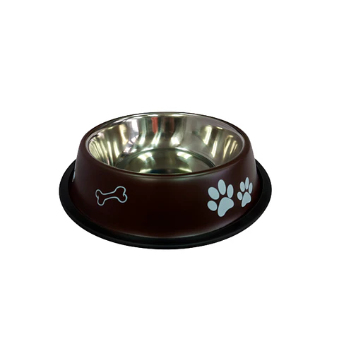 Plato Acero Inoxidable Diseño Huellas 19cms 