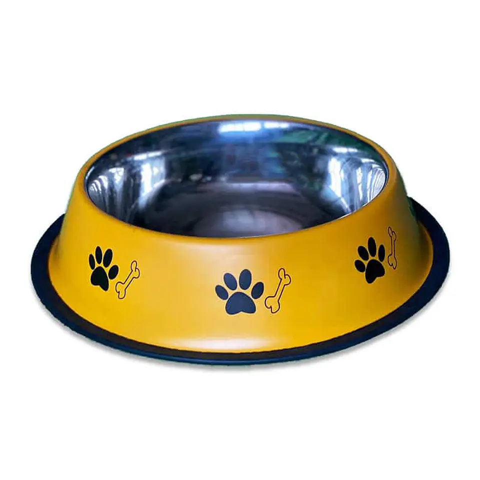 Plato Acero Inoxidable Diseño Huellas 29cms  1