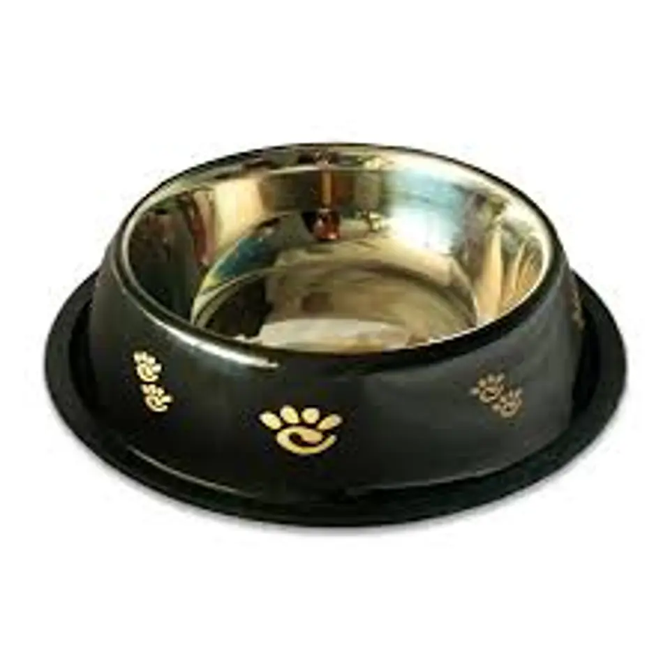 Plato Acero Inoxidable Diseño Huellas 29cms  2