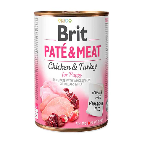 Brit Pate Meat & Meat Chicken Turkey Puppy 800Grs 