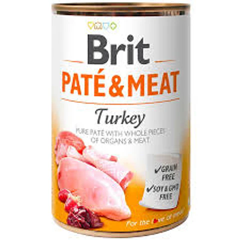 Brit Pate Meat & Meat Turkey 400 grs 