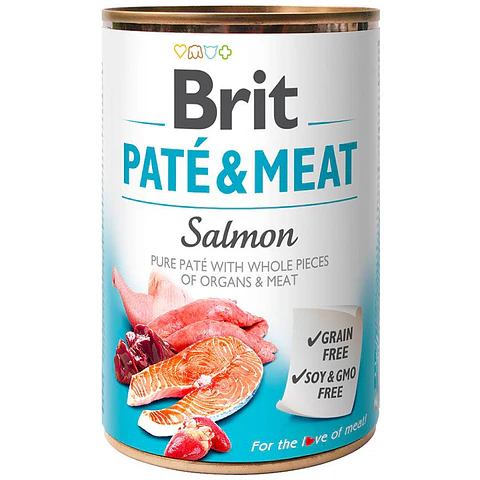 Brit Pate Meat & Meat Salmon 400Grs 