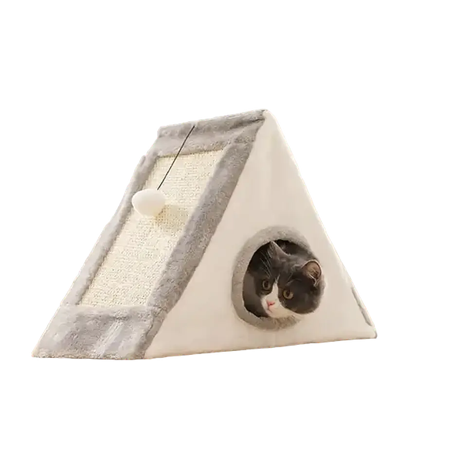 Rascador Carpa Blanco y Gris 25x50x50 cms  1