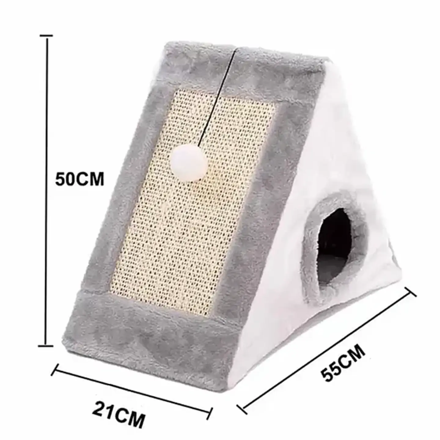 Rascador Carpa Blanco y Gris 25x50x50 cms  2