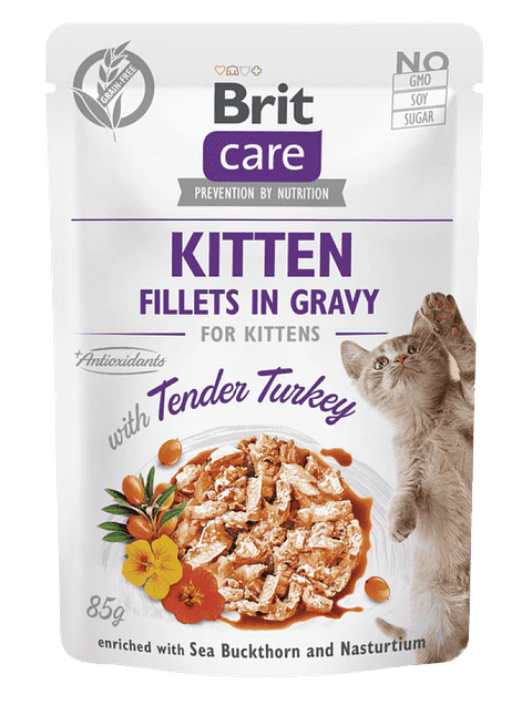 Brit Care Cat Kitten Gravy Tender Turkey 85grs 