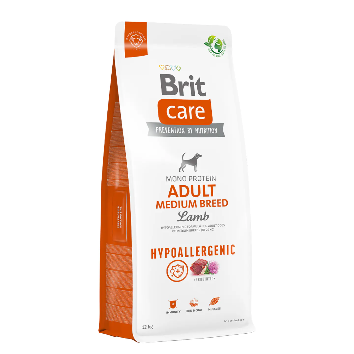 Brit Care Dog Hypoallergenic Adult Medium Lamb 12K  1