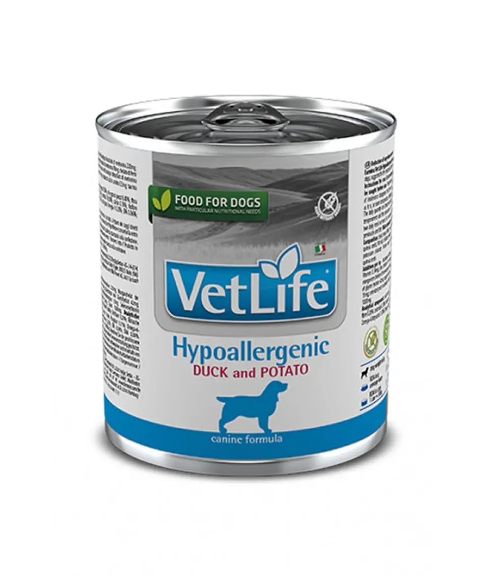 Vet Life Comida Humeda Hypoallergenic Pato 300 grs  1