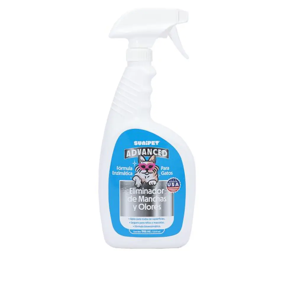 Suni Enzimático Gato Eliminador de Manchas y Olores 946ml  1