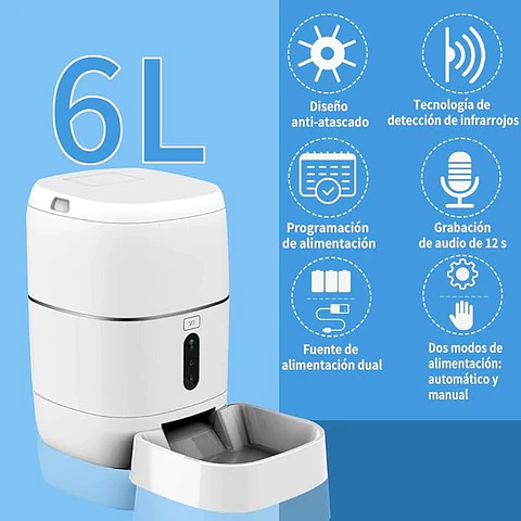 Alimentador Inteligente Para Mascotas 6lts 
