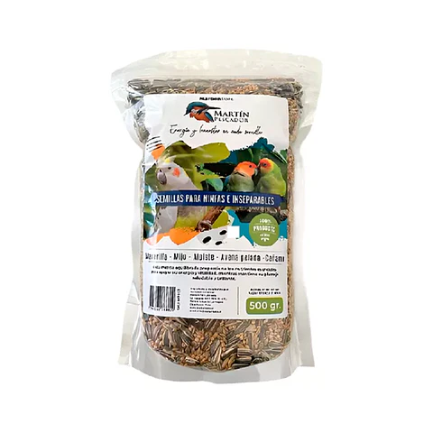 Mix de Semillas Para Ninfa e Inseparables 500grs 