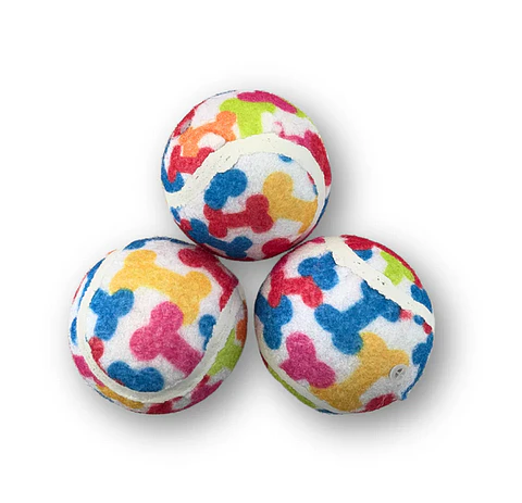 Pelota Tenis diseño hueso 3 unidades 