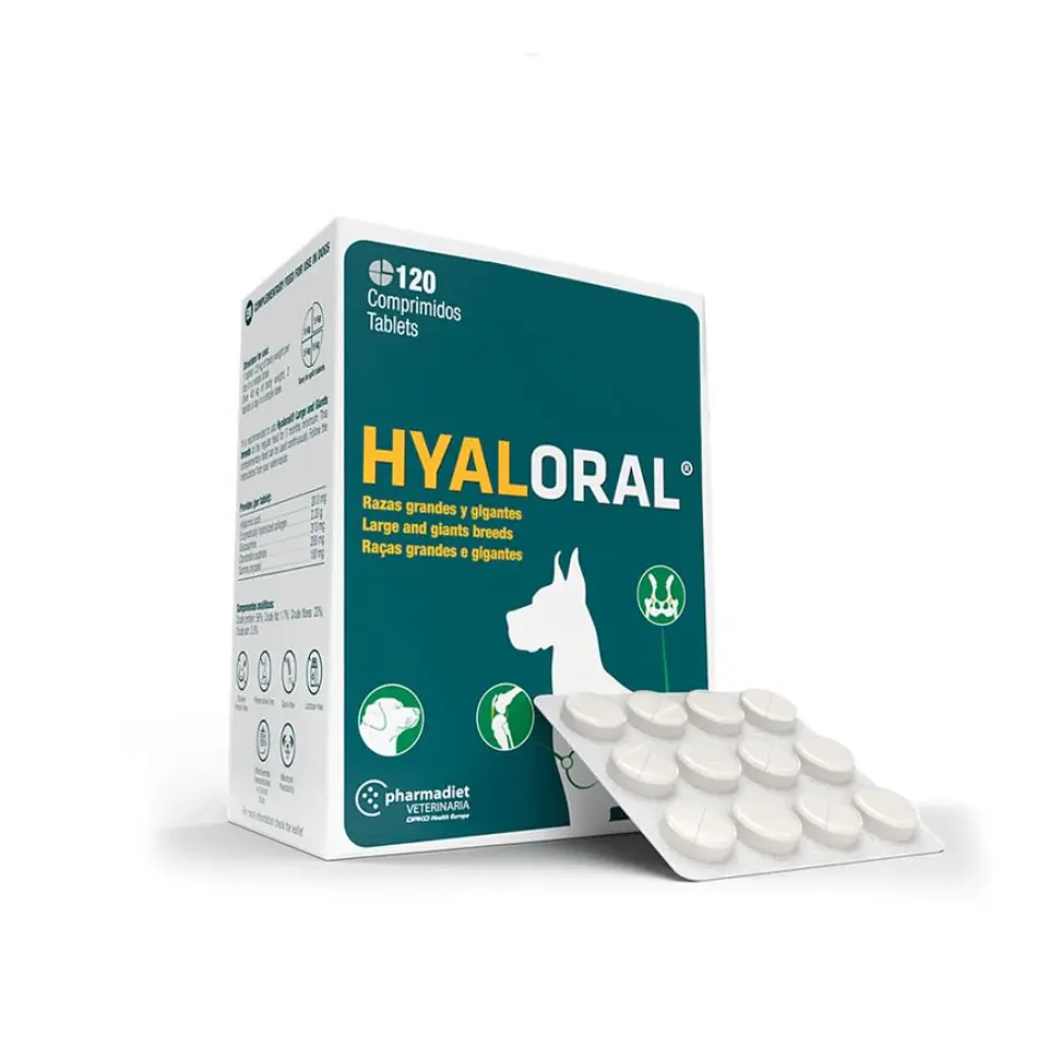 Hyaloral Caja 120 Comprimidos Mediana a Grande  1