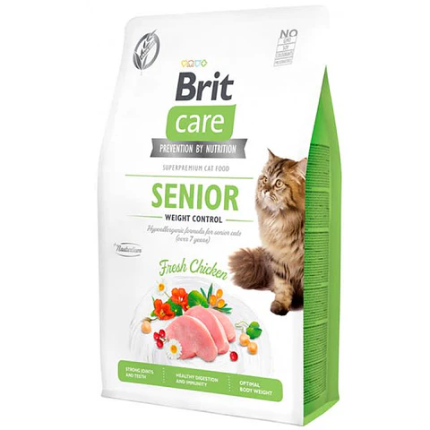 Brit Care Cat Grain Free Senior Weith Control 7K 
