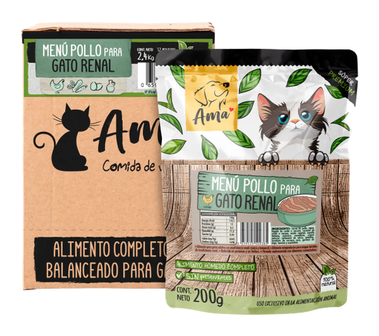 Sachet Ama Menu Gato Renal 200grs  1